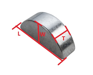 WOODRUFF KEY 3.20 x 12.00 x 5.12mm EACH 5761 thumbnail 3